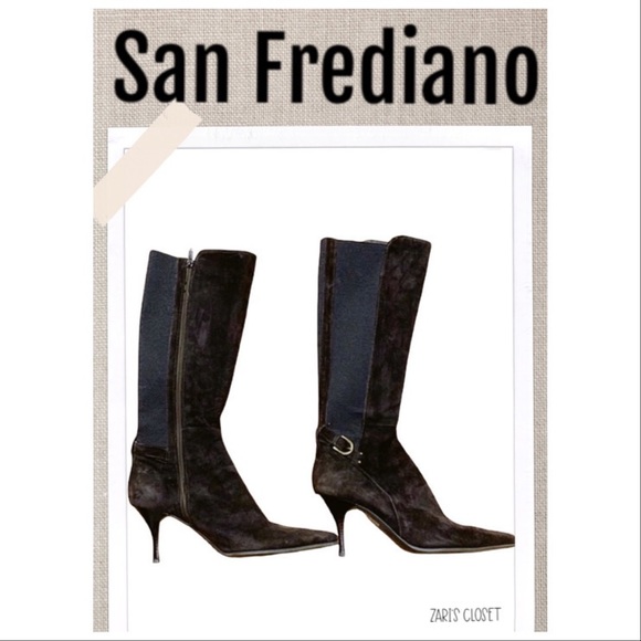 San Frediano Boots Leather/Suede Italian Made Stunning Brown Boots Size 7.5 - Picture 4 of 9